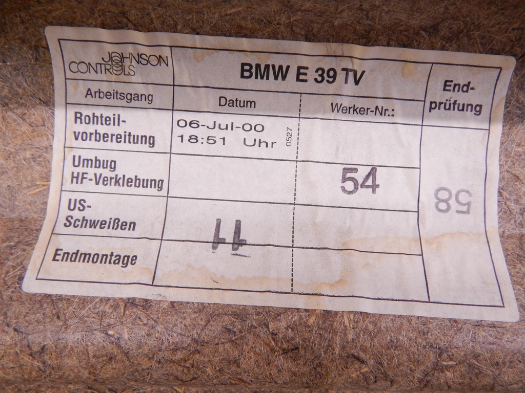 Обшивка (карта) двери передней правой BMW 5-Series (E39) купить в Беларуси