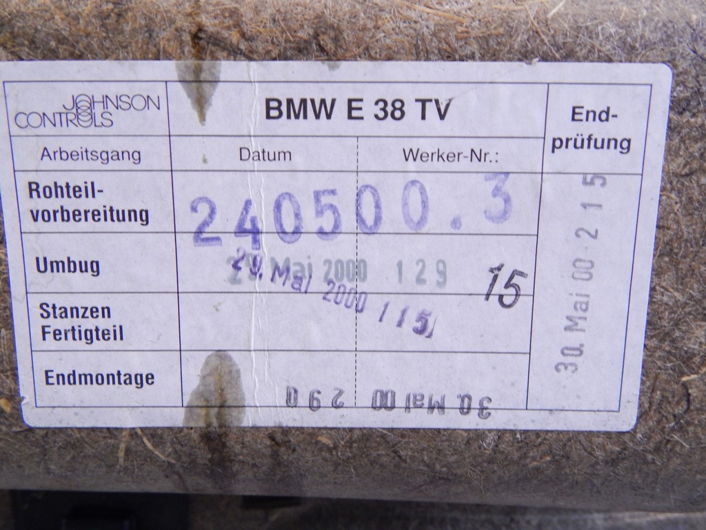 Обшивка (карта) двери задней левой BMW 7-Series (E38) купить в Беларуси
