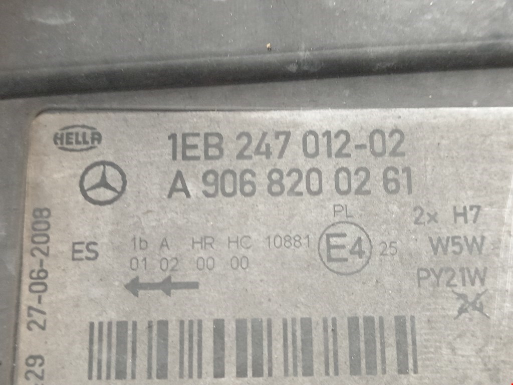 Фара передняя правая Mercedes Sprinter 2 (W906) купить в Беларуси